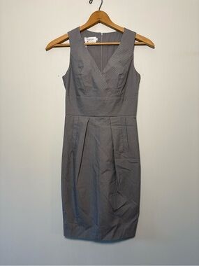 CLASS ROMA Gray Pinstripe V-Neck Sheath Dress NWT Sz 2 Professional Office-wear